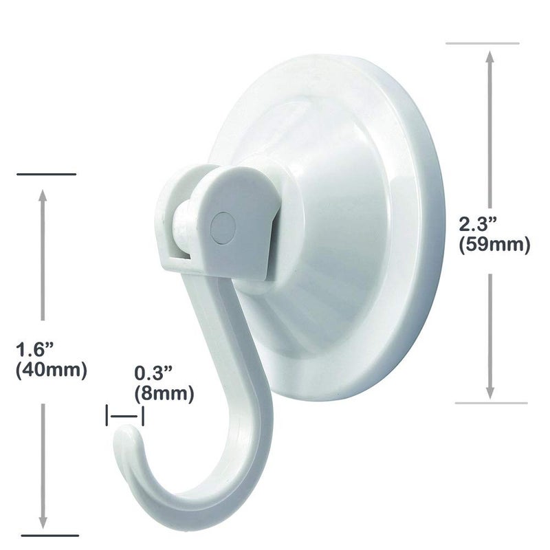 NL HOME Suction Cup Hooks for Bath or Shower, 4-Pack Wreath Hangers for Glass Front Door or Window, Universal Utility Hangers Set, White - Image 3